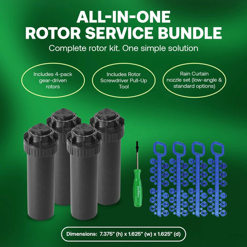 Rotor Bundle With Nozzle Tree And Screwdriver Tool For Easy Irrigation Setup No Dig Inlet Three Quarter Inch Sprinkler System
