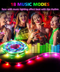 Dream Color LED Light Strip With Dynamic Chasing Effects and 180 LEDs Spanning 32.8 Feet, music sync and party scene.