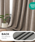 Pinch Pleated Blackout Curtains For Bedroom And Living Room, 2 Panels 40 Inches Wide By 84 Inches Long, Linen Look Thermal Insulated
