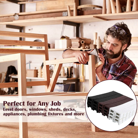 36 Piece 4 Inch Sloped Plastic Composite Shims Leveling Wedges For Home Furniture DIY And Restaurant Use Indoor Outdoor Shims