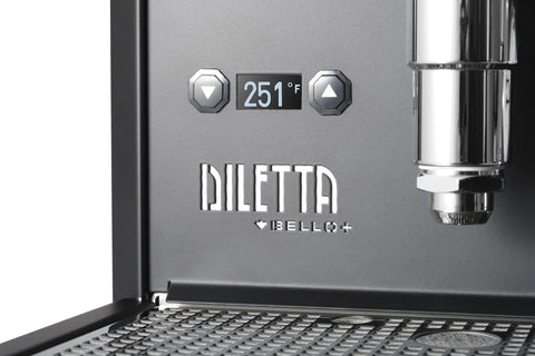 Close-up of Pro Grade Home Espresso Machine With E61 Group PID Temperature Control Shot Timer Programmable Preinfusion Handmade In Italy Black Finish