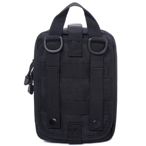 Back view of Molle Pouch Tactical First Aid Bag With Rip Away EMT Medical Organizer 600D Nylon Water Resistant Multipocket Pouch