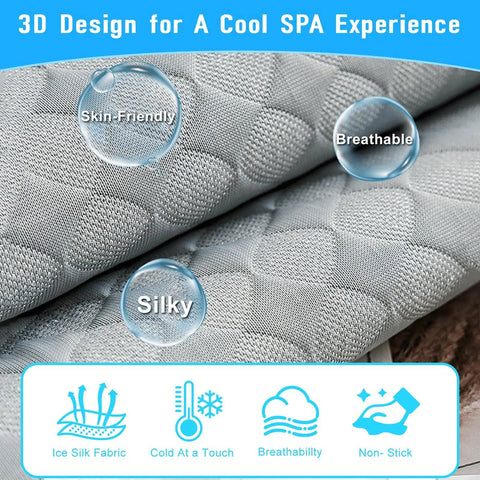 Cooling Butter Soft Ice Silk Golf Cart Seat Cover With Four Pockets Universal Fit For EZGO Yamaha Club Car showing skin-friendly breathable fabric.