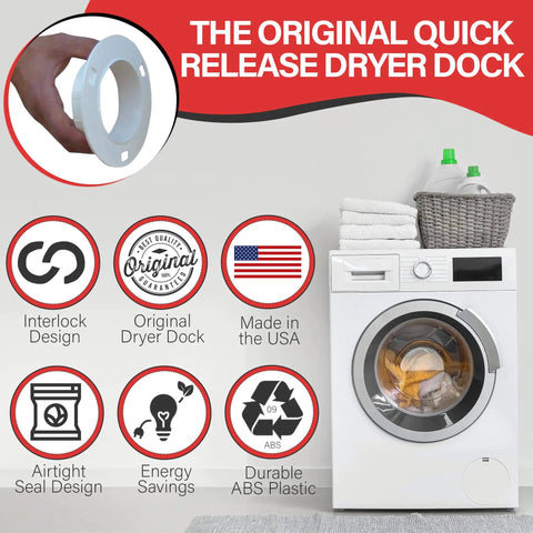 Image of Dryer Vent Quick Release System For 4 Inch Tubes Two Piece Quick Connect Twist And Lock Easy Install showing features and washer.