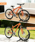 Push In Floor Bike Stand For 16 To 29 Inch Bikes No Lift Needed Easy Roll In Garage Parking Rack indoor outdoor use