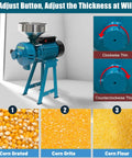 Heavy Duty Electric Wet And Dry Grain Mill Grinder 3000W High Power Milling Machine with thickness adjustment feature