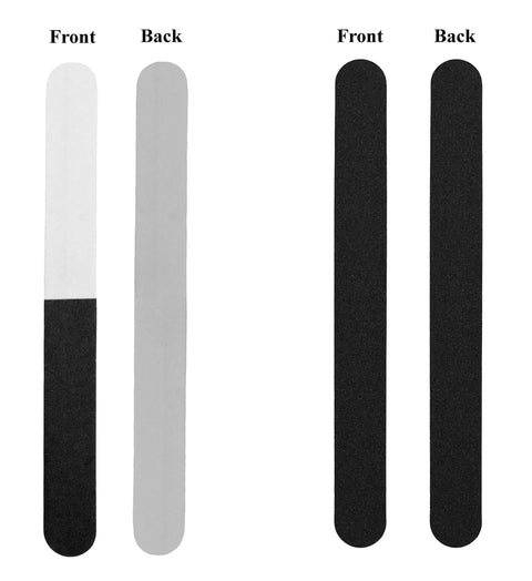 Mandala Crafts model sanding sticks set; front shows white/gray rigid files, back shows black foam sanding sticks.