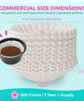 Large Commercial Coffee Filters 9.5 X 4.5 Inches For 12-Cup BUNN Fetco And Curtis Coffee Machines - Tall Walls Prevent Ground Overflow