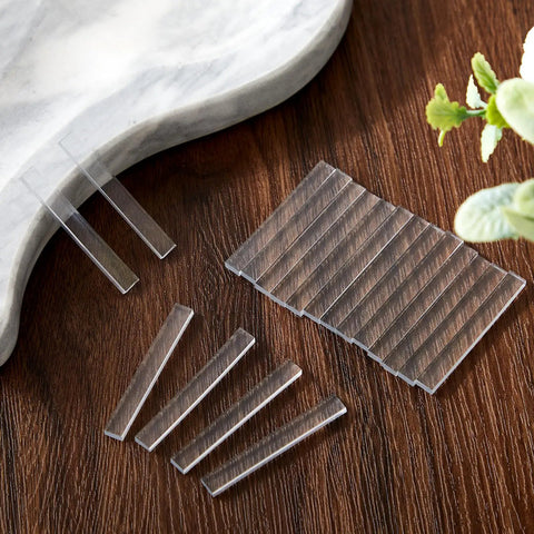 Bulk 200 Clear Plastic Setting Blocks For Glass Shower And Mirrors One Eighth Inch Thick By One Quarter Inch Wide By Two Inch Long Shims For Window Or Bathroom Mounting And Kitchen Projects, clear blocks on wood