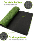 Artificial Dog Grass Mat For Potty Training And Outdoor Patio Turf Rug With Drainage Easy To Clean Replacement Grass Pad Pet Safe And Durable Fits 39.4 By 31.5 Inches Perfect For Wet Or Muddy Areas Quick Dry Simple To Install Anywhere In Your Yard Or showing rolled-out mat with drainage holes.