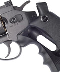 Close-up of trigger and handle on Licensed Dan Wesson WG CO2 Metal High Power 6mm Magnum Gas Revolver For Airsoft Black 6 Inch Barrel