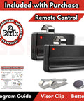 Two Pack Garage Door Opener Remote Compatible With 371LM 2005 To Current Security Plus 315 MHz Purple Button and accessories