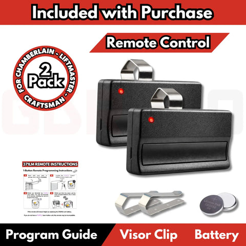 Two Pack Garage Door Opener Remote Compatible With 371LM 2005 To Current Security Plus 315 MHz Purple Button and accessories