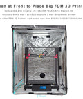 Beefy Size 3D Printer Enclosure With Ventilation Kit. Open front for FDM printers. Size 800x1000x1200mm. Thermal insulation cover.