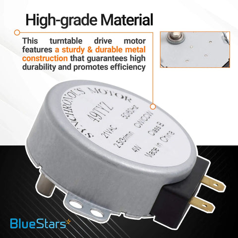 Upgraded Microwave Turntable Motor Replacement Part for GE and Kenmore Microwaves showing durable metal construction