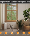 39 By 78 Inch Window Screen Repair Kit No Fuss With Fiberglass Mesh Roll installed on window.