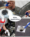 Housolution four-claw magnetic grabber with bendable hose reach and blue handle with LED lights for sinks, drains, and cleanup