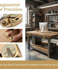 Heavy Duty Table Leaf Connector With Swivel Latch Hardware For Dining And Extension Tables Built From Tough Steel, close-up installation.