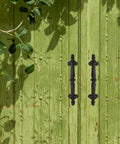 Vintage Cast Iron Gate Handle Outdoor Door Pull Antique Knob For Garden Fence And Shed Hardware Durable Iron Gate Hardware Easy Installation Old School Style on green gate