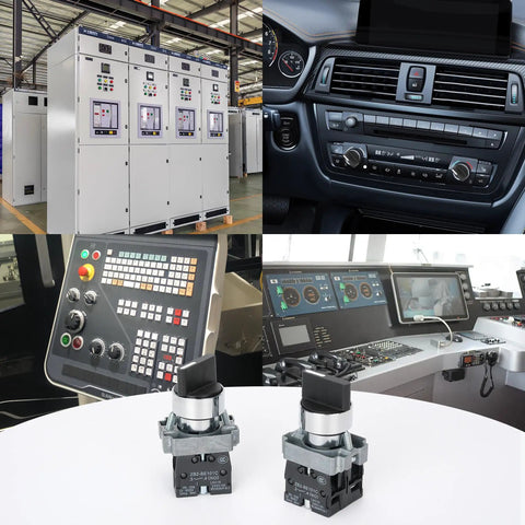 Beefed Up 22mm 3 Position Maintained Selector Switch installed in industrial control panels and automotive dashboards.