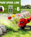 Cordless String Trimmer for Milwaukee M18 Battery, 12-Inch Weed Wacker with Auto Line Feed trimming grass near flowers