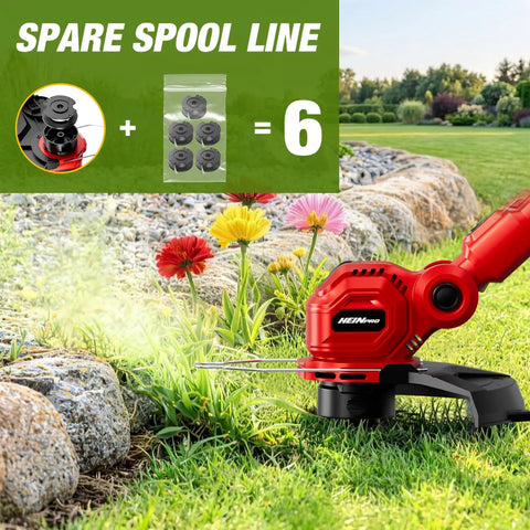 Cordless String Trimmer for Milwaukee M18 Battery, 12-Inch Weed Wacker with Auto Line Feed trimming grass near flowers