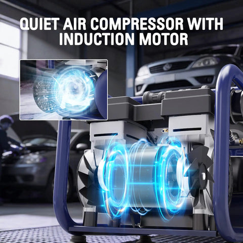 Stealth 3 Gallon Quiet Air Compressor Oil Free Portable Unit With High Pressure Output For Tire Inflation Auto Repair Woodwork Nailing And Home Tool Applications Made To Handle Tough Jobs Silently And Efficiently