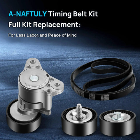 Plug And Play Serpentine Belt Drive Kit For 1.8L 2.0L And 2.4L Engines Fits 2008-2017 Jeep Patriot Compass components displayed