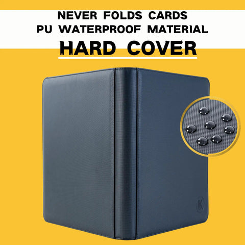 Top Loader Card Binder For Trading Cards Holds 128 Plus 3x4 Inch Toploads 4 Pocket Double Sided Storage Case Durable Hardcover