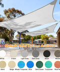 Rectangle 20x20 Sun Shade Sail Canopy for Patio Pergola Deck Outdoor Backyard Light Grey UV Block Ninety Five Percent