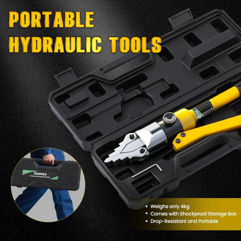 8T Hydraulic Flange Spreader Portable Separator With Alloy Steel Pliers in case, yellow tool for pipe maintenance