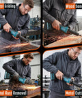 Heavy Duty Cordless Die Grinder With Two 21V Batteries Badass Powerhouse for metal grinding and wood sanding in workshop.