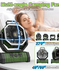 Go To 20000mAh Camping Fan With Remote And Led Lantern Auto Oscillating Portable Breeze for Tent with angle settings