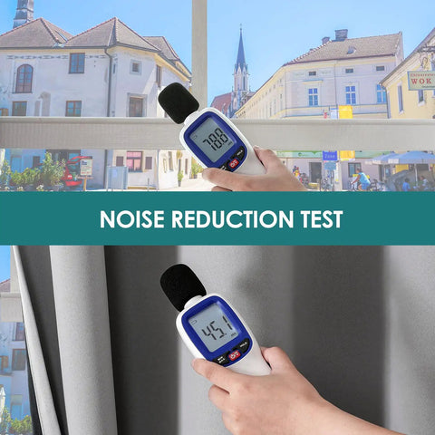 Noise reduction test of Total Blackout Bedroom Curtains With Thermal Liner, Light Gray 2 Panel Set, 52 By 95 Inches