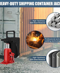 Beefy, Heavy Duty Shipping Container Jack Lug Kit With U Shaped Handle, Bottle Jack Accessories, Built From High Carbon Steel