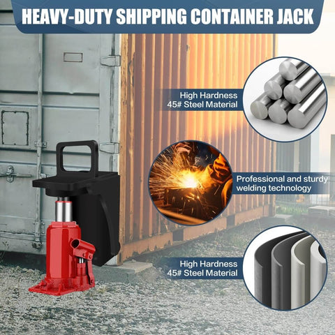 Beefy, Heavy Duty Shipping Container Jack Lug Kit With U Shaped Handle, Bottle Jack Accessories, Built From High Carbon Steel