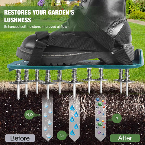 Adjustable Spiked Lawn Aerator Shoes With Deep Soil Spikes And Breathable Straps, Fits 5 To 12 For A Secure Walk, Protect Your Turf While Boosting Air, Water, And Nutrient Circulation In One Easy Lawn Care Tool