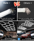 Comparison of Hexagon LED Garage Light 14 Grid Octagon Shop Light 6500K Daylight White Hella Bright 61560 Lumens and others