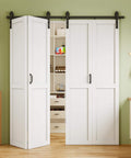 40 By 84 Inch Paintable White Primed Bi Fold Barn Door With Track Kit For Interior Doors Water Resistant Bifold Sliding Door