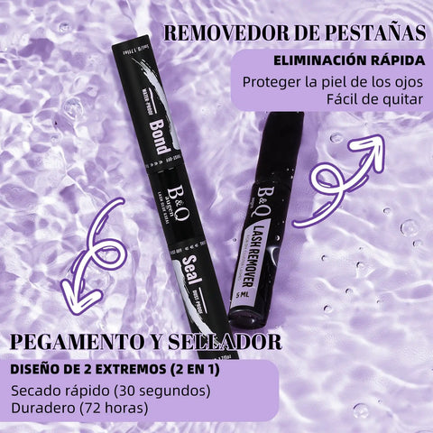 Wispy Lash Clusters Kit Natural Eyelash Extensions 156 Pieces with remover and adhesive on purple backdrop
