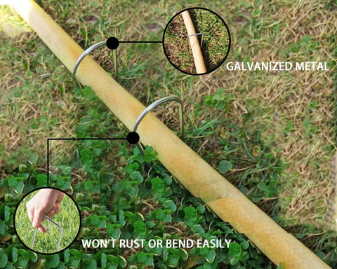 200 Pack 8 Inch Landscape Staples Heavy Duty 11 Gauge Galvanized Steel Garden Stakes U Shaped Pins For Securing Irrigation Tubing Weed Barriers