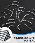 Rugged Stainless Steel Fishing Beads Chain Swivels For Saltwater And Freshwater Angling High Speed Catfish Trolling Swivels With Smooth Rotation And Rust Resistant Design Durable Tackle Gear For Long Lasting Reliable Performance, stainless bead chain