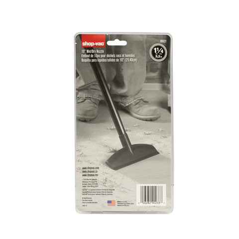 Pro Grade 10 Inch Wet Dry Vacuum Nozzle For 1.25 Inch Hoses, Durable Polypropylene Attachment For All Purpose Floor Cleaning
