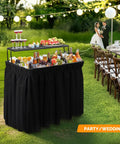 Portable Cooler Table With Extra Storage Shelf For Outdoor Parties And Entertaining Alloy Steel Black Finish Picetable Model at a wedding.