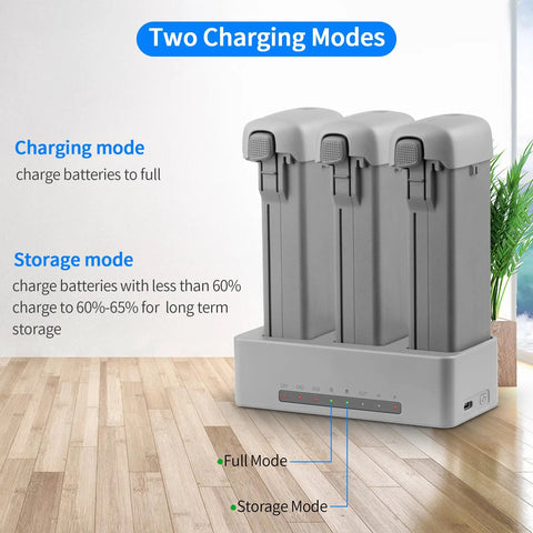 3 Way Charging Hub For DJI Avata 360 Drone 100W Fast Intelligent Battery Charger Station with batteries in gray ABS unit