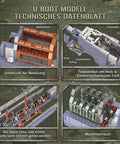 Detailed view of Epic WW2 U Boat Submarine Model Kit For Adults With 6172 Pieces RC Sub Build Set, showing technical compartments.