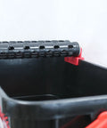 High Roller Grout Wash Bucket For Large Tile Jobs, 6 Gallon Capacity, with sponge attachment and cushioned handle close-up