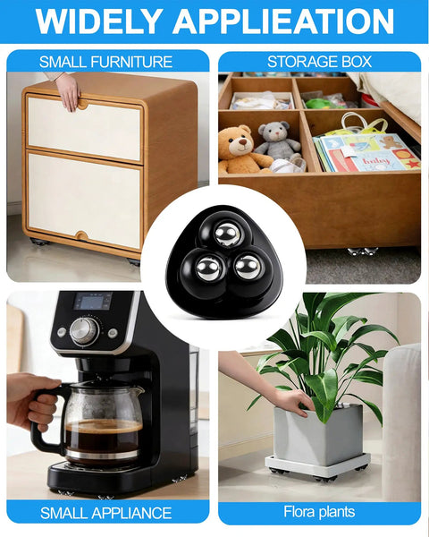 Smooth 360 Degree Swivel Appliance Casters Set For Heavy Kitchen Gear, Mini Ball Bearing Wheels That Glide Across Counters, Sticky Universal Rollers For Air Fryers, Coffee Makers, Stand Mixers And Other Appliances