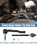 Front Inner And Outer Tie Rod End Links Kit 4 Piece For Ford Edge 2015 to 2018 Fusion 2013 to 2017 Lincoln MKZ 2013 to 2017 MKX 2016 to 2018 OE ES801109 ES801110 EV801122 installed front suspension