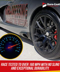 Car with polished tires using All In One Tire Shine And Cleaner Kit With 16 Ounce Spray For Long Lasting Gloss And Weatherproof Finish